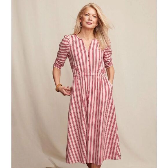 Matilda Jane Heart to Heart McIntosh Red Striped Knit Dress M - Picture 1 of 13